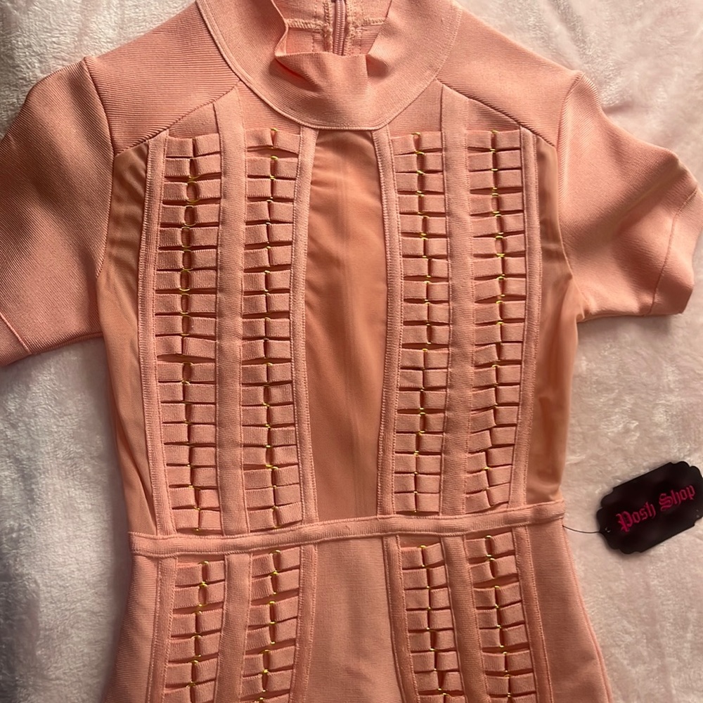 Beautiful pink bandage dress medium-sized